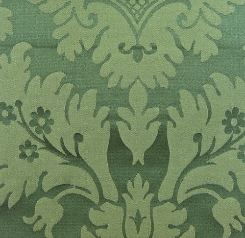 green silk damask