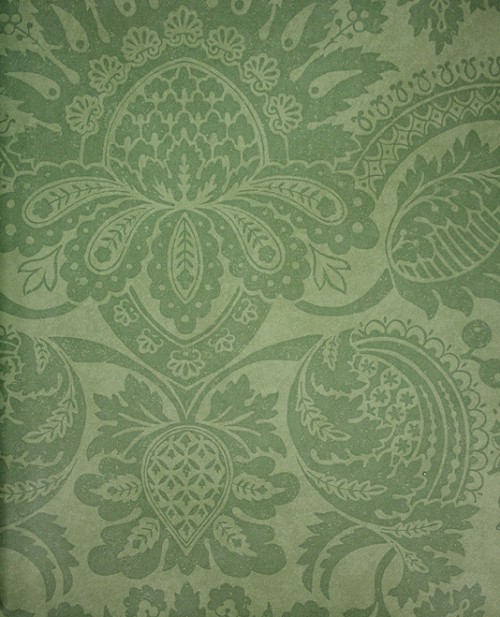green damask wallpaper
