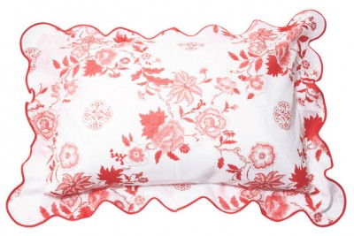 red and white pillows